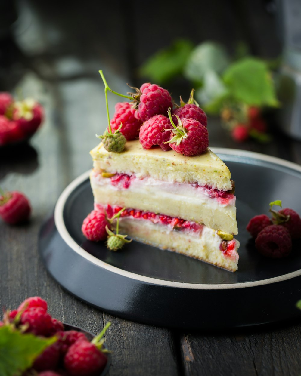 Slice of homemade cake